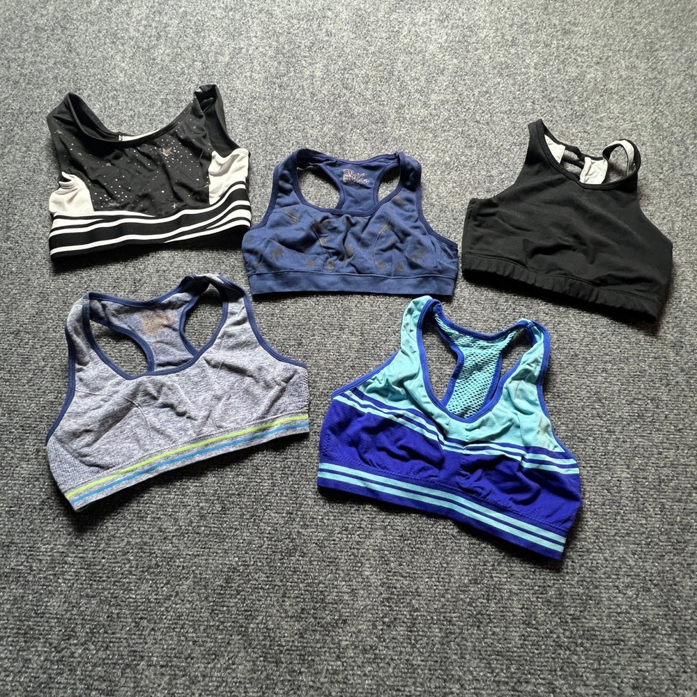 Girls Sports Bra Bundle 5pc Z by Zella More Than Magic Cat & Jack Size M 7-10